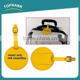 Toprank New Design Personized Customized Colorful Round Shaped Pu Luggage Tag Travel Baggage Tag For Promotion