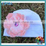 White Cotton Hats With Flower New Arrival Cotton Baby Beanie Hats Cotton Slouch Hat thumbnail-1