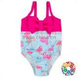 Sleeveless One Piece Swim Wear Toddler Ice Cream Bathing Suit With Bow thumbnail-4