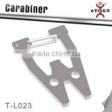 Flat Stainless Steel Carabiner W-Biner Steel SlideLock - Locking Carabiner Clips; Key Chains - NEW! thumbnail-1