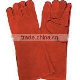 Red Leather Safety Welding Glove thumbnail-1