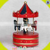 Wholesale Baby Wooden Toy Carousel Music Box Christmas Gift Kids Wooden Toy Carousel Music Box W07B009C thumbnail-1