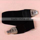 Wholesale Rhinestone Paved Butterfly Buckle Sex Women Lady Wide PU Waist Belt thumbnail-3