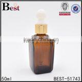 Square 50 ml Amber Glass Vial With Black Press Dropper thumbnail-5