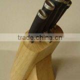 Regular 5- Slots Rubber Wood Knife Block, Stand, Holder thumbnail-3