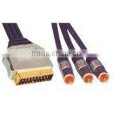 Moulded 21 PIN Plug Scart(180) to 3RCA Plug Scart Cable thumbnail-1
