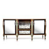 Buffet Console Classic With Glass Doors Teak Wood Furniture thumbnail-2