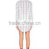 Custom Women Western Plaid Oversized Shirts Wholesale OEM Service thumbnail-3