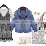 GZY 2015 Leisure Ladies Black Lace and White T-shirt Vestidos Casuales thumbnail-5