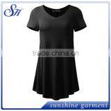 Solid Color Custom Material Loose Fit Comfy Flattering Tunic Tops 95% Rayon 5%Spandex thumbnail-2