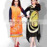 Black and Orange Kurtis ( Geo 2 Kurti )/western Kurti Designs/lady Kurti/ thumbnail-1