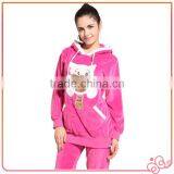 2016 Latest Design Cute Pink Velvet Women Brand Animal Design Design Women Pyjamas thumbnail-1