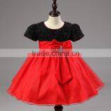 MGOO New Arrival Cheap Price Orangza Red Flowers Girl Dress Bow Shinning Baby Dancing Dress MGT027-2 thumbnail-5
