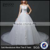 MGOO Customised Ball Gown Floor Length Wedding Dress For Women Christian Wedding Dress Lace Sleeveless Elegant thumbnail-1