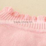 Turtleneck Collar Pink Sweaters Plain Knitted Clothes Appliqued Tiny Flower Full Sleeve Winter Garments Warm thumbnail-4