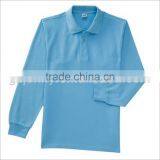 Latest Design Female Navy Blue 100 % Long Sleeve Cotton T Shirt thumbnail-4