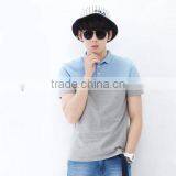 High Quality Custom 100% Cotton Embroidery Logo Two Tone Mens Polo Shirt thumbnail-1