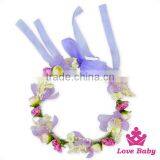 FGA045 Yiwu Lovebaby Kinds Of Color Plastic Small Flowers Splicing Wreath And Lace Ribbon Headbands For Baby Girls Wear thumbnail-2