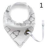 S17216A New Style Plain Super Cheap Baby Bandana Drool Bibs With Pacifier Clip thumbnail-2
