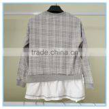 Kids Custom Fake Two Pieces Crewneck Sweatshirt Two Colors Sweatshirts Hoodies Girls Top Check Shirt thumbnail-4