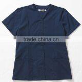 Snap Front Notch V-Neckline Hotel Uniform Housekeeping Maids Tunic With Side Vents thumbnail-4