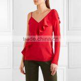 2017 Unique Design Ruffle Blouse Lady Newest Fashion Top thumbnail-4