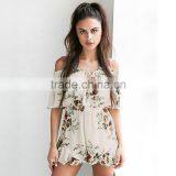 Drop Shipping Floral off Shoulder One Piece Adult Fashion Short Jumpsuit for Wholesale 2017 thumbnail-1