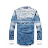 2016 New Arrival England Style Splicing Men Denim Casual Shirt thumbnail-2