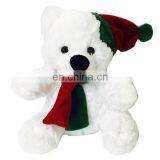 25cm Christmas Plush and Stuffed Toys Soft Polar Bear With X'mas Hat and Bag thumbnail-1