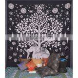 Elephant Decorative Bohemian Hippie 100% Cotton Twin Size Wall Hanging Indian Tapestry thumbnail-3
