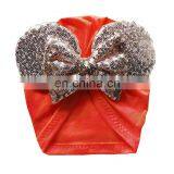 Baby Cotton Toddler Tabbit Ear Hat Kids Set Big Glitter Bow Soft Cute Knot Nursery Beanie Hat Wholesale Girls thumbnail-6