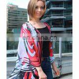 Летний пляжный сарафан-кафтан из шифона для женщин с полосатым зебровым узором 2019 года. Расшитый палео, длинный кардиган thumbnail-6