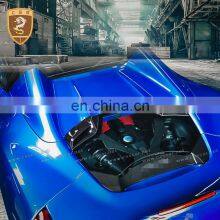 Carbon Fiber FRP Car Engine Hood Covers MISA Style Fits For Fer-rari 488 GTB Modification Auto Parts Engine Hood thumbnail-3
