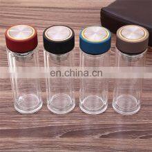 Glass Water Bottle Custom Logo With Stainless Steel Lid thumbnail-2