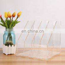 Acrylic Desktop Organizer File Rack 4 Slots Magazines Books Documents Storage Display Holder thumbnail-2