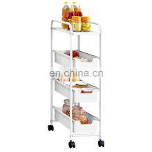 Top Sales Storage Trolley Kitchen Cart Household Kitchen Storage Rack Popular 4-tier Kitchen Storage Rack