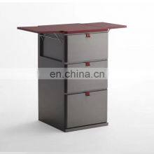 Barbershop Furniture Wooden Shelf Factory Direct Haircut Ark Custom Conference Tables Wooden Storage Corner Cabinet thumbnail-3