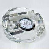 Multifuntional Crystal Clock Crystal Name Card Holder Paperweight Table Clock Round thumbnail-1