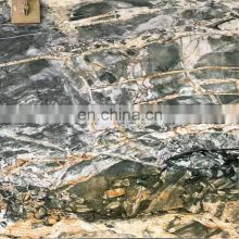 Luxury Amazon rainforest green natural marble stone indoor background TV wall  slabs