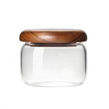 High Quality 380Ml Honey Storage Glass Jar Round Mini Storage Jar High Borosilicate Glass With Sealed Acacia Lid