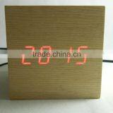 Nature Material High Quality Sensor Indoor Wooden Clock thumbnail-4