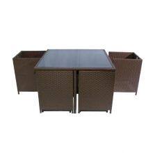 Modern PE Rattan Garden Dining Set Comfortable Portable Outdoor Dining Set Villa Used Rattan Dining Set thumbnail-1