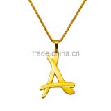 18K Gold Plated Iced Out Letter Pendant Hip Hop Link Chain Necklaces fashion jewelry for men and women