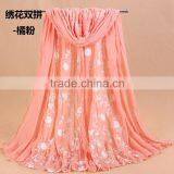 Wholesale Autumn Spring Beautiful Fashion Women Embroidery Shawl Scarf Quality Choice thumbnail-5