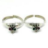 Unique Design !! Multi Stone 925 Sterling Silver Toe Ring, For Beautiful Foot, 925 Sterling Silver Jewelry thumbnail-3