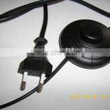 IEC ECC plug power cord with foot switch for table lamp