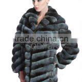 QD23121 Wholesale Retail 2013 Lady High Quality Chinchilla Warm Coat Plus Size Overcoat thumbnail-1