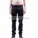 NEW 2015 GOTHIC BLACK BONDAGE LEATHER TROUSER SOFT LEATHER MATERIAL