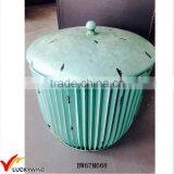 Unique Green Rust Vintage Metal Stock Pot With Lid