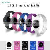 New L16 OLED Bluetooth 4.0 Touch Screen Waterproof Sport Wristband For Android and IOS Smartphone Watch Smart Bracelet